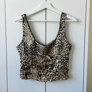 Zara Leopard Print Lace Trim Women's Top